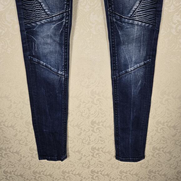 Rock Revival Mena Skinny Jeans sz 25 Dark Wash Blue Distressed Low Rise Stretch - Picture 8 of 16
